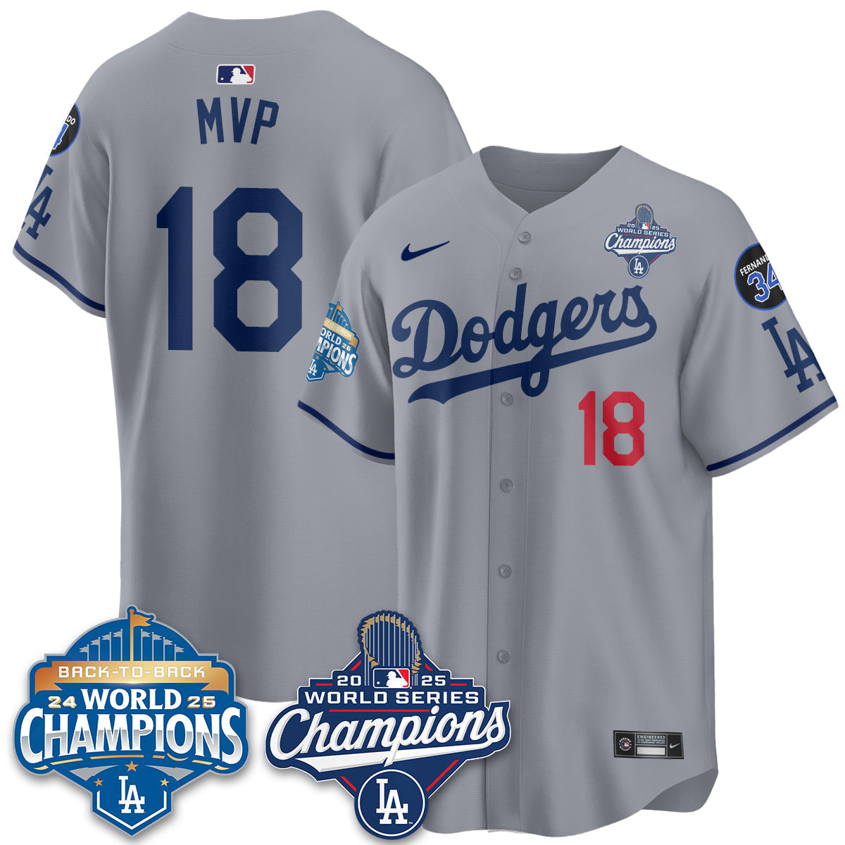 LAD 2025 World Series Champions Jersey - Stitched