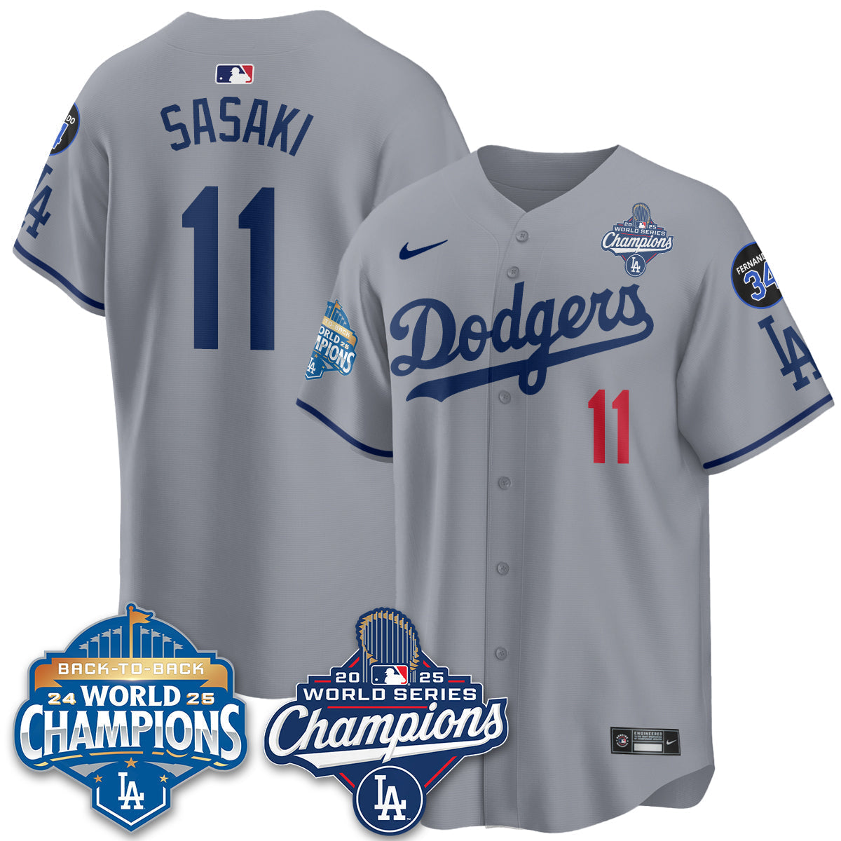 LAD 2025 World Series Champions Jersey - Stitched