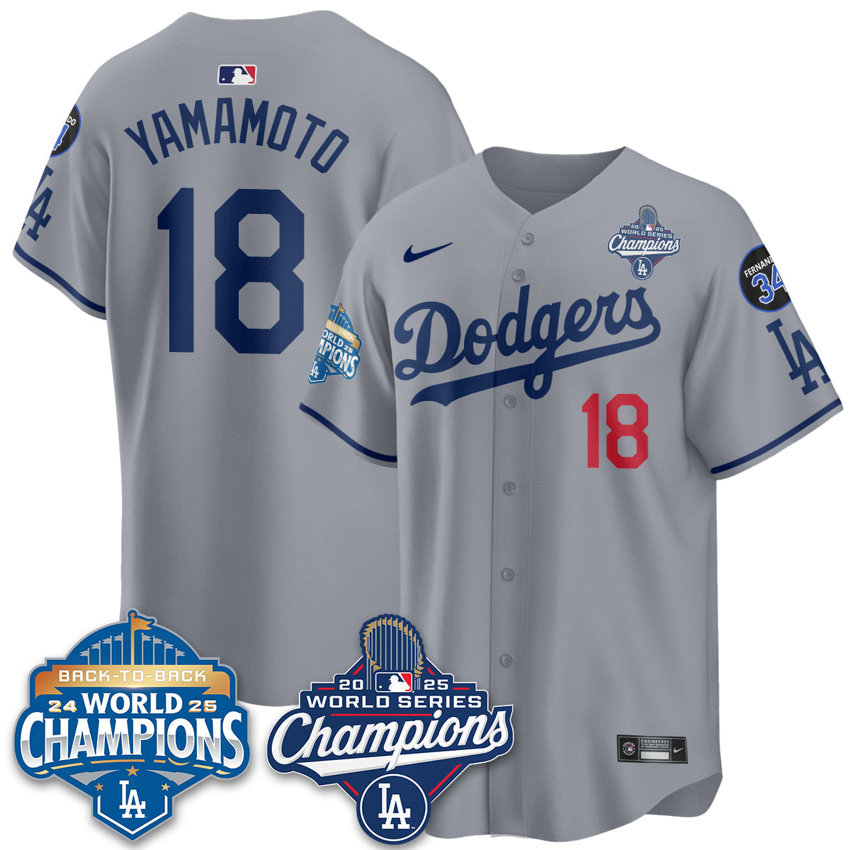 LAD 2025 World Series Champions Jersey - Stitched