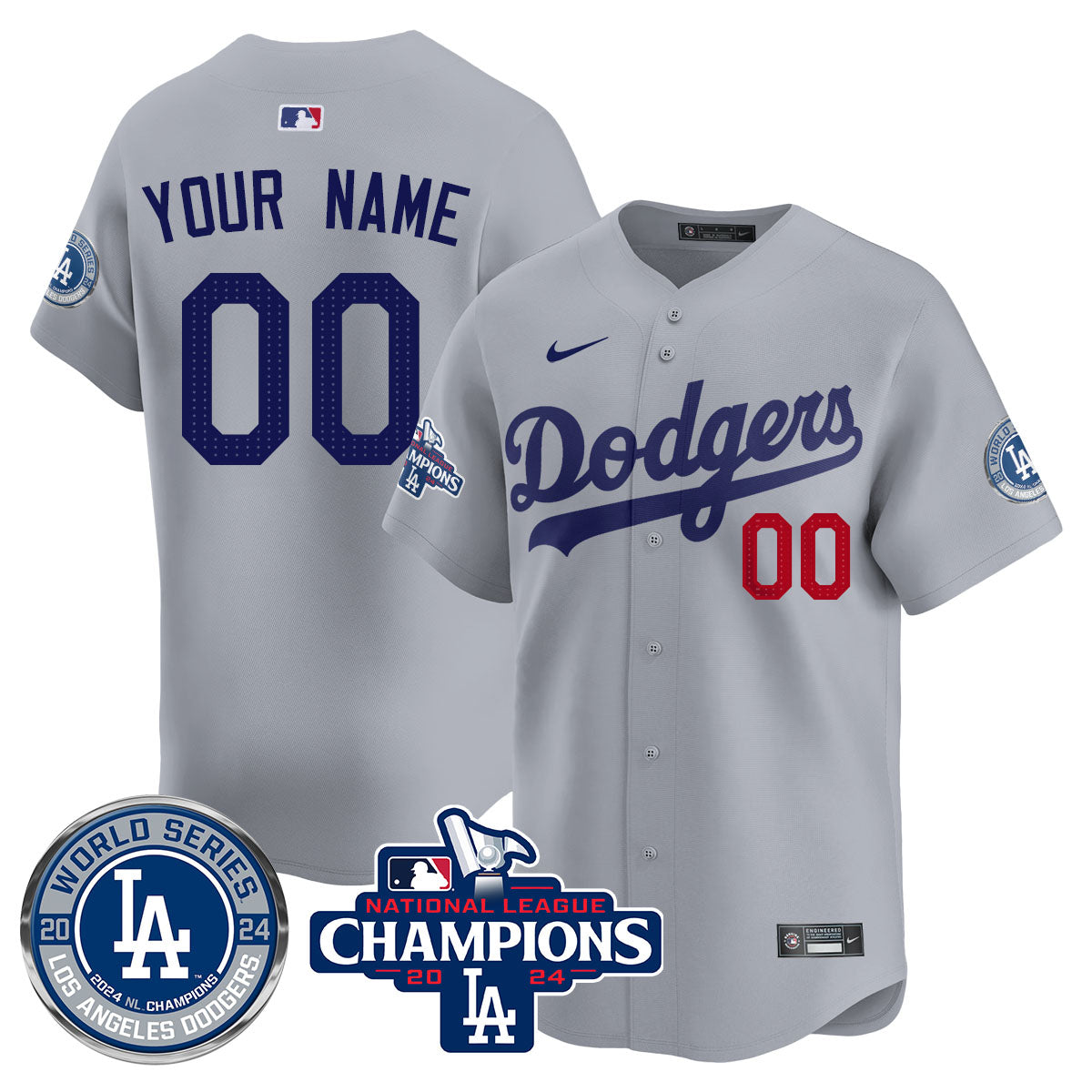 LAD World Series NL Champions Custom Jersey - Stitched