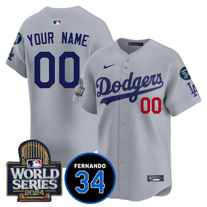 Dodgers Fernando Valenzuela Memorial Custom Jersey - Stitched