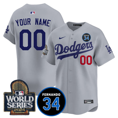 Dodgers Fernando Valenzuela Memorial Custom Jersey - Stitched