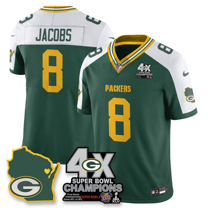 GB 4-Time Champions Patch Vapor Limited Jersey - Stitched