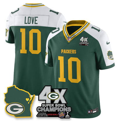 GB 4-Time Champions Patch Vapor Limited Jersey - Stitched