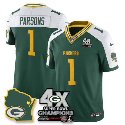 GB 4-Time Champions Patch Vapor Limited Jersey - Stitched