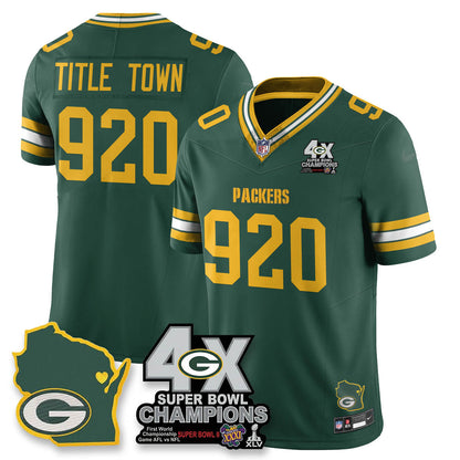GB 4-Time Champions Patch Vapor Limited Jersey - Stitched