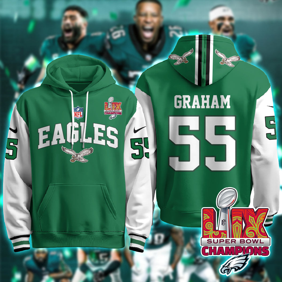 PHI Super Bowl LIX Champions Hoodie