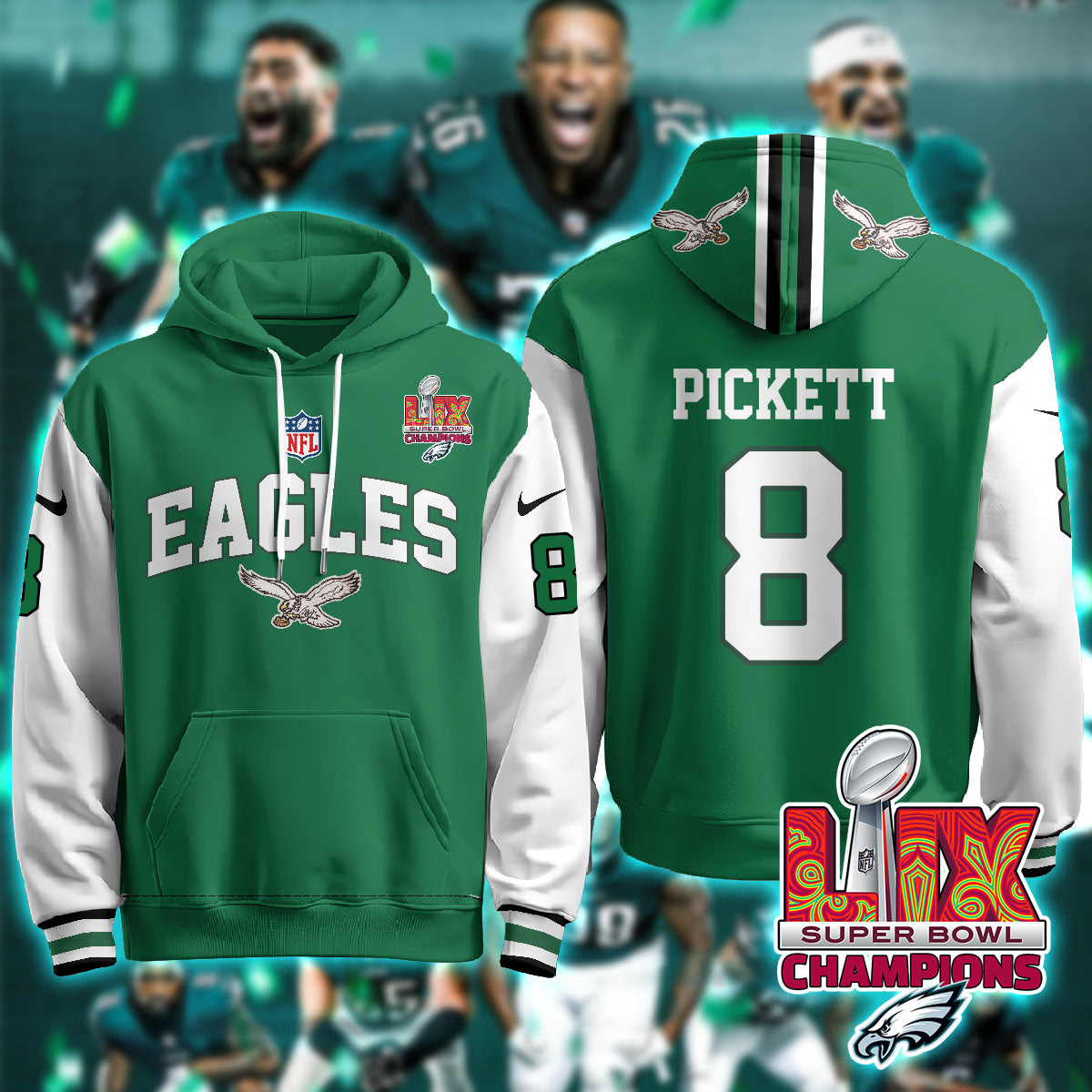 PHI Super Bowl LIX Champions Hoodie