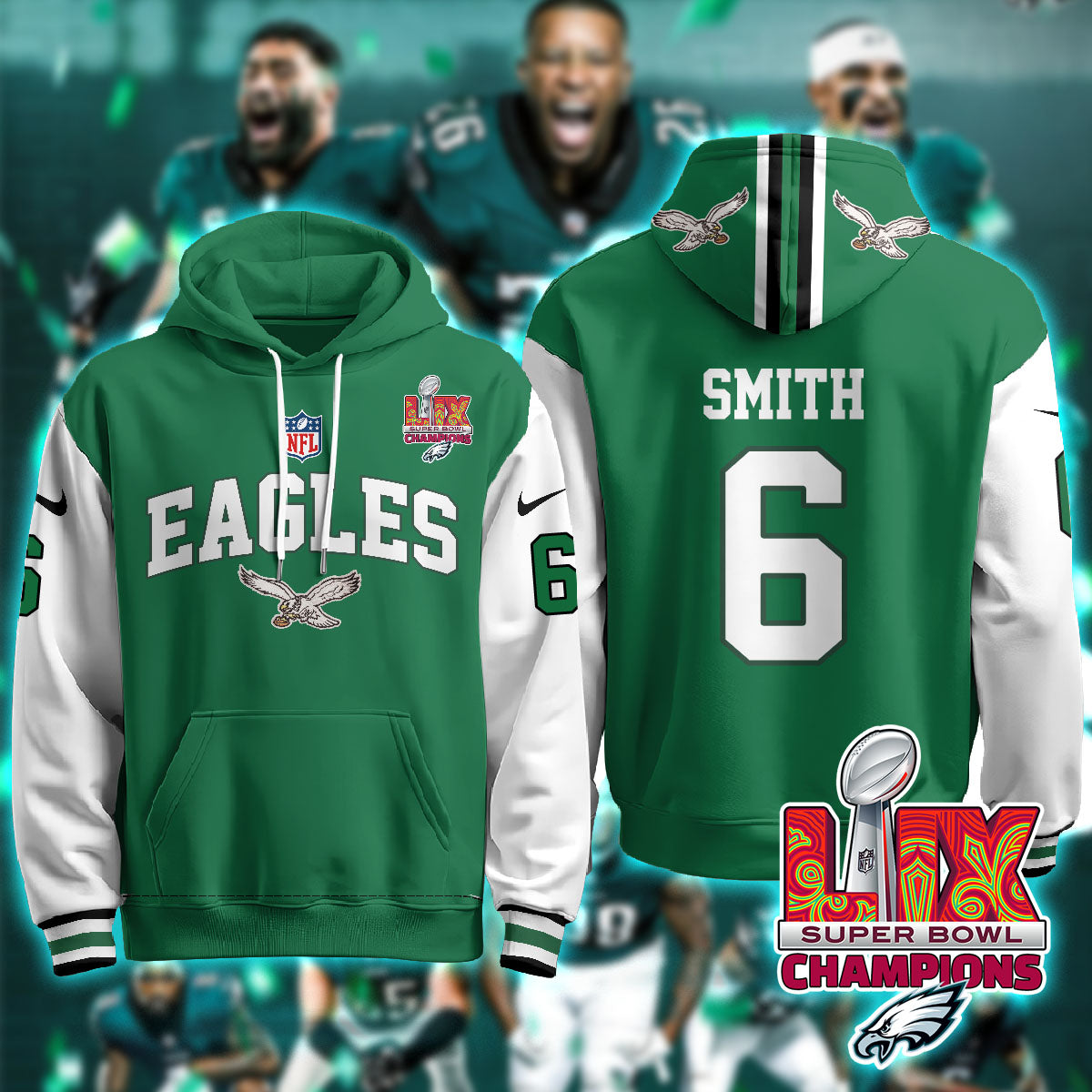 PHI Super Bowl LIX Champions Hoodie