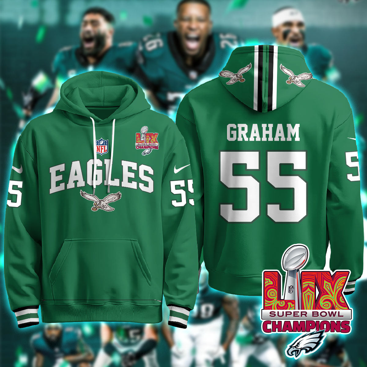 PHI Super Bowl LIX Champions Hoodie