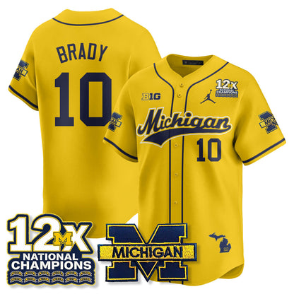 MICH 12x-Time National Champions Baseball Limited Jersey - Stitched