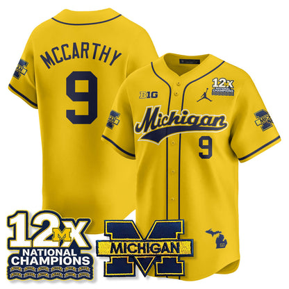 MICH 12x-Time National Champions Baseball Limited Jersey - Stitched