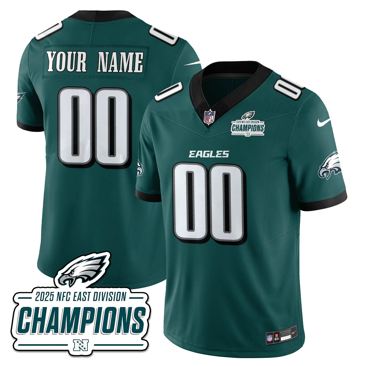 PHI NFC East Champions Vapor Limited Jersey - Stitched