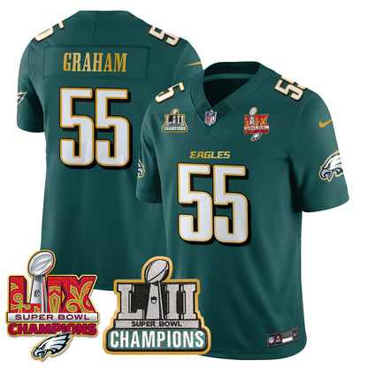PHI LII-LIX Super Bowl Champions Vapor Limited Gold Jersey - Stitched