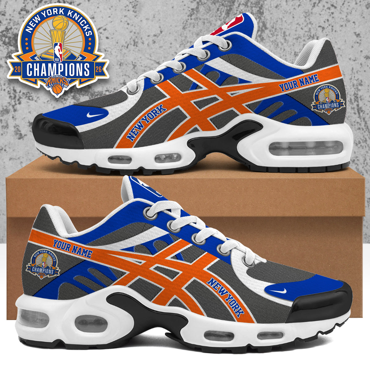 Personalized NYK 2026 Basketball Champions Air Max Shoes