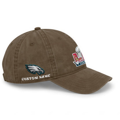 PHI Champions SB LIX Baseball Custom Wash Hat - Embroidered