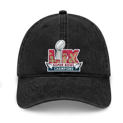 PHI Champions SB LIX Baseball Custom Wash Hat - Embroidered
