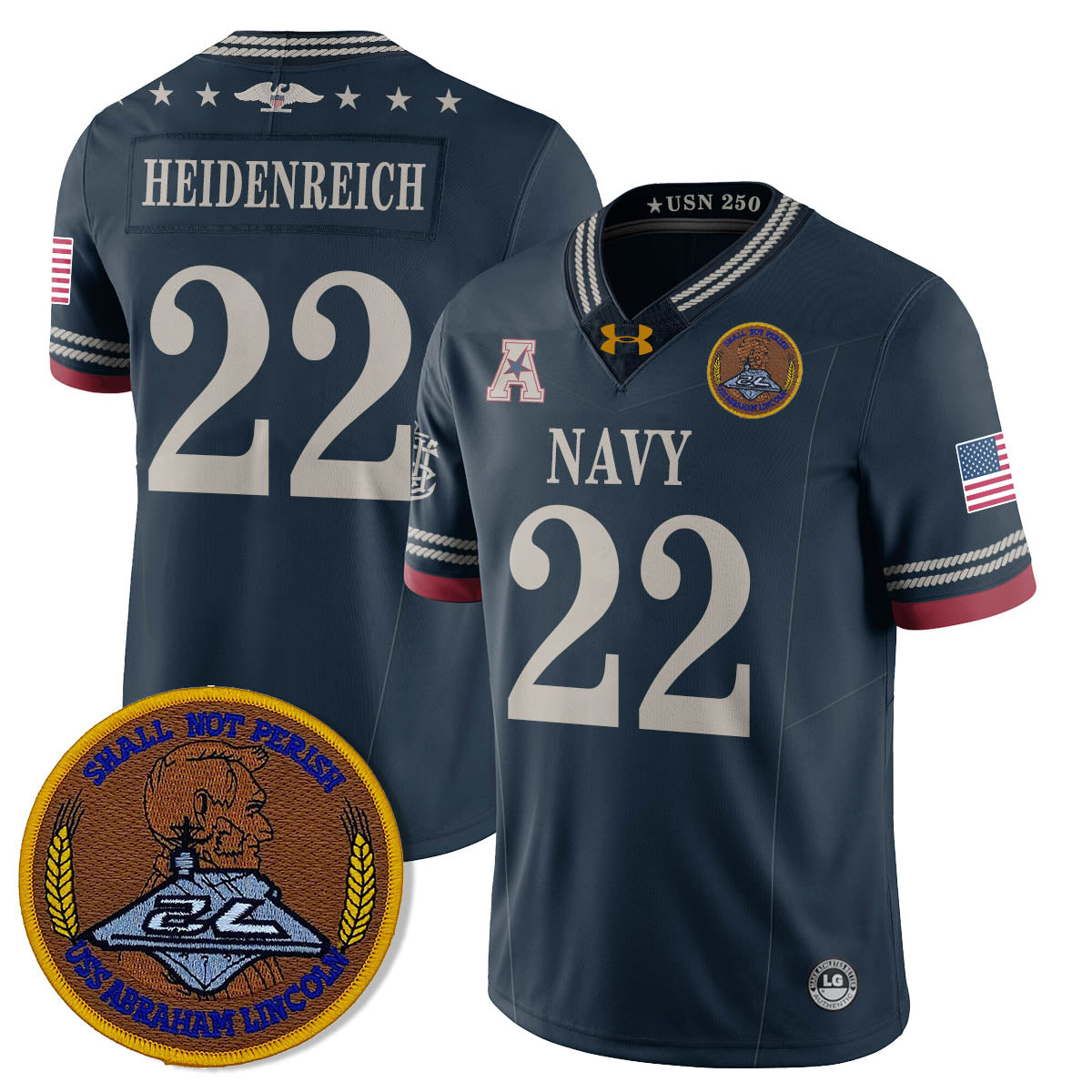 Navy MID Honoring the 250th Anniversary of the United States Navy Jersey - Stitched