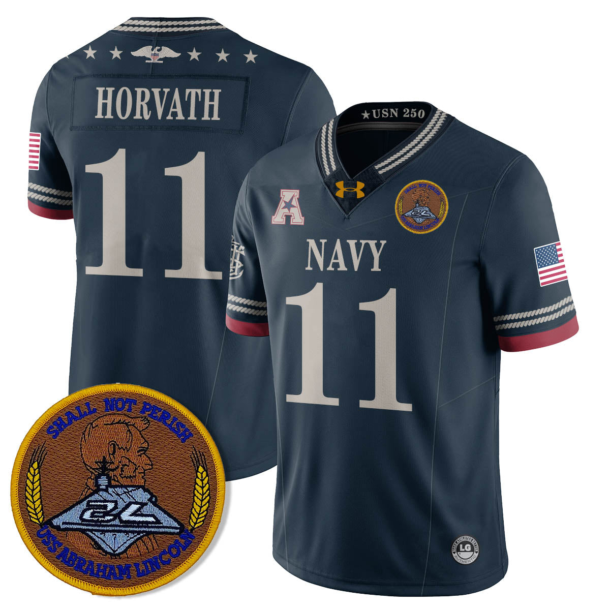 Navy MID Honoring the 250th Anniversary of the United States Navy Jersey - Stitched
