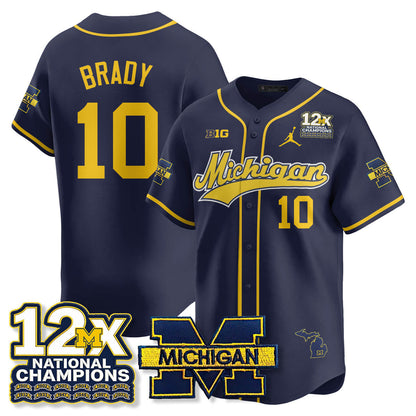 MICH 12x-Time National Champions Baseball Limited Jersey - Stitched