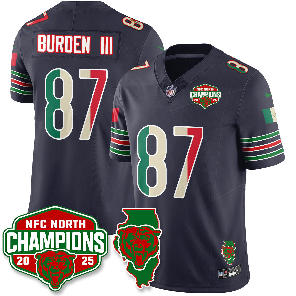 CHI Mexico NFC North Division Champions Vapor Limited Jersey - Stitched