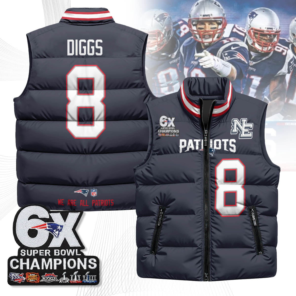 NE 6-Time Champions Unisex Puffer Vest