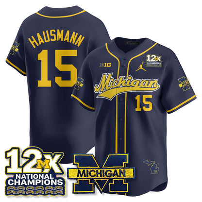 MICH 12x-Time National Champions Baseball Limited Jersey - Stitched