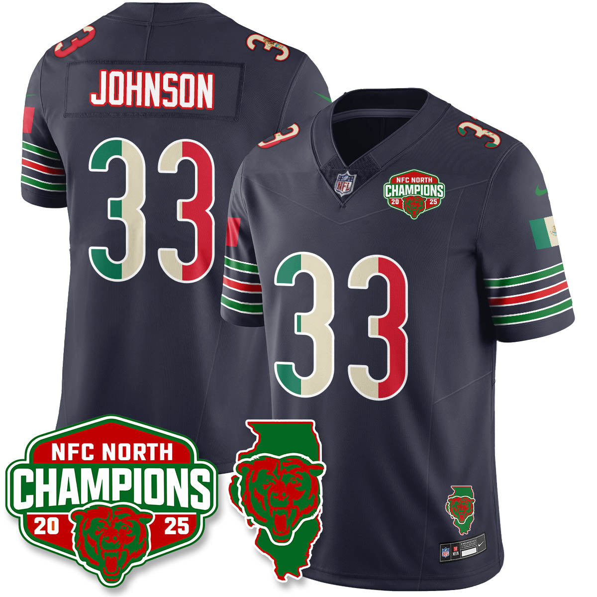 CHI Mexico NFC North Division Champions Vapor Limited Jersey - Stitched
