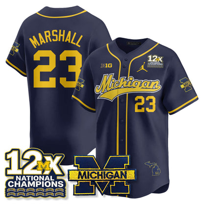MICH 12x-Time National Champions Baseball Limited Jersey - Stitched