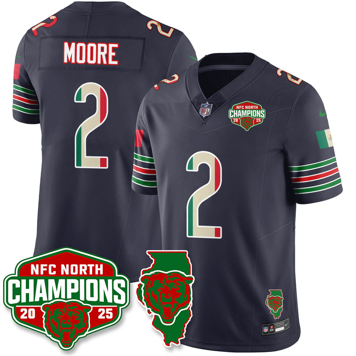 CHI Mexico NFC North Division Champions Vapor Limited Jersey - Stitched