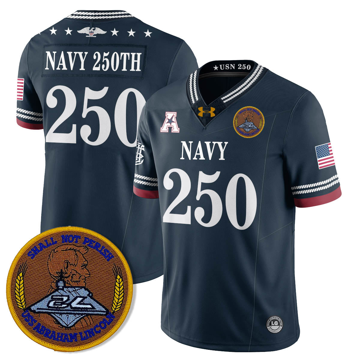 Navy MID Honoring the 250th Anniversary of the United States Navy Jersey - Stitched