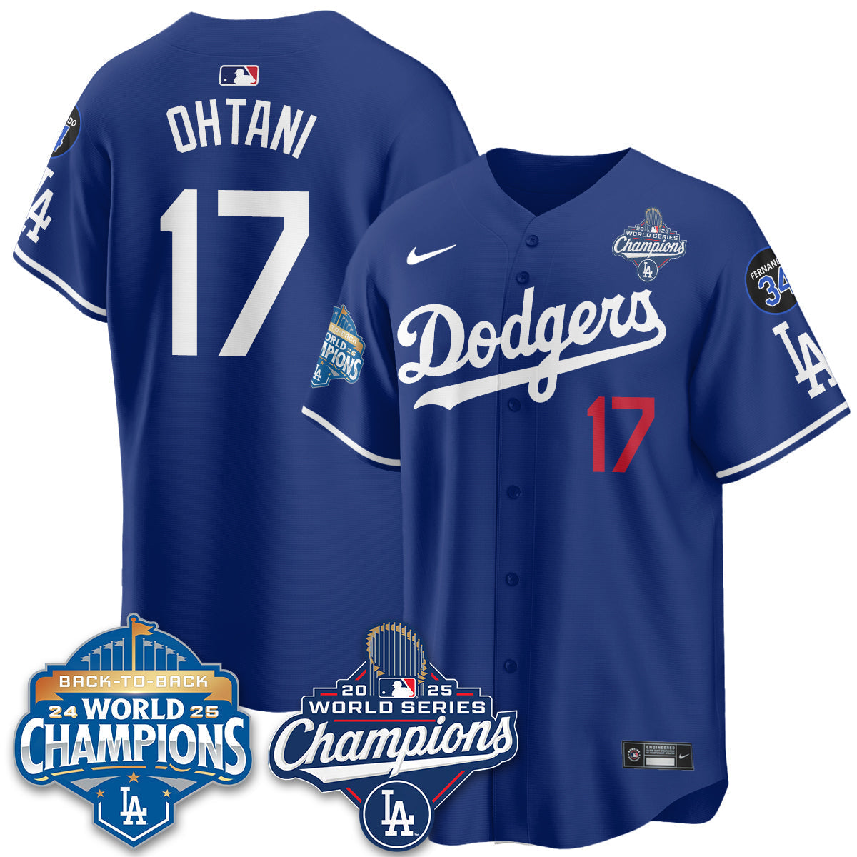 LAD 2025 World Series Champions Jersey - Stitched