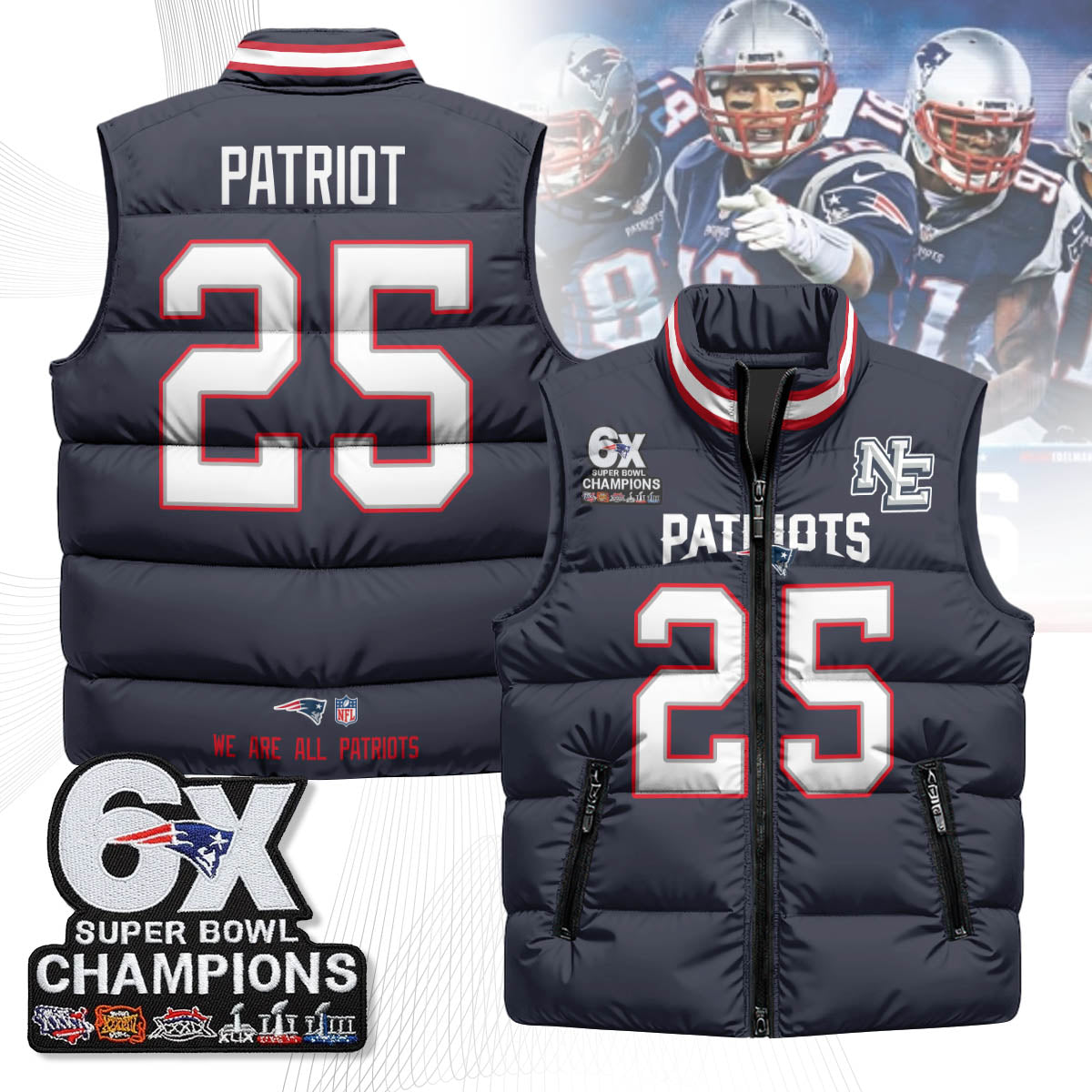 NE 6-Time Champions Unisex Puffer Vest