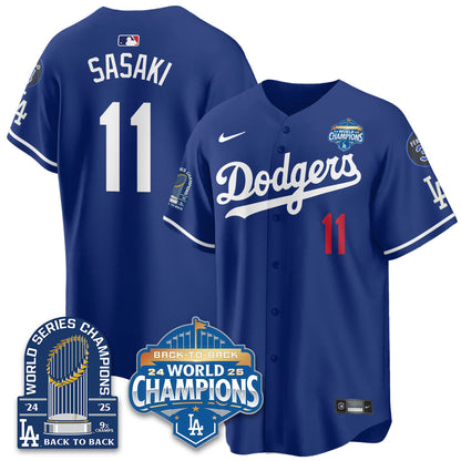 LAD 2025 World Series Champions Jersey - 9x Champs - Stitched