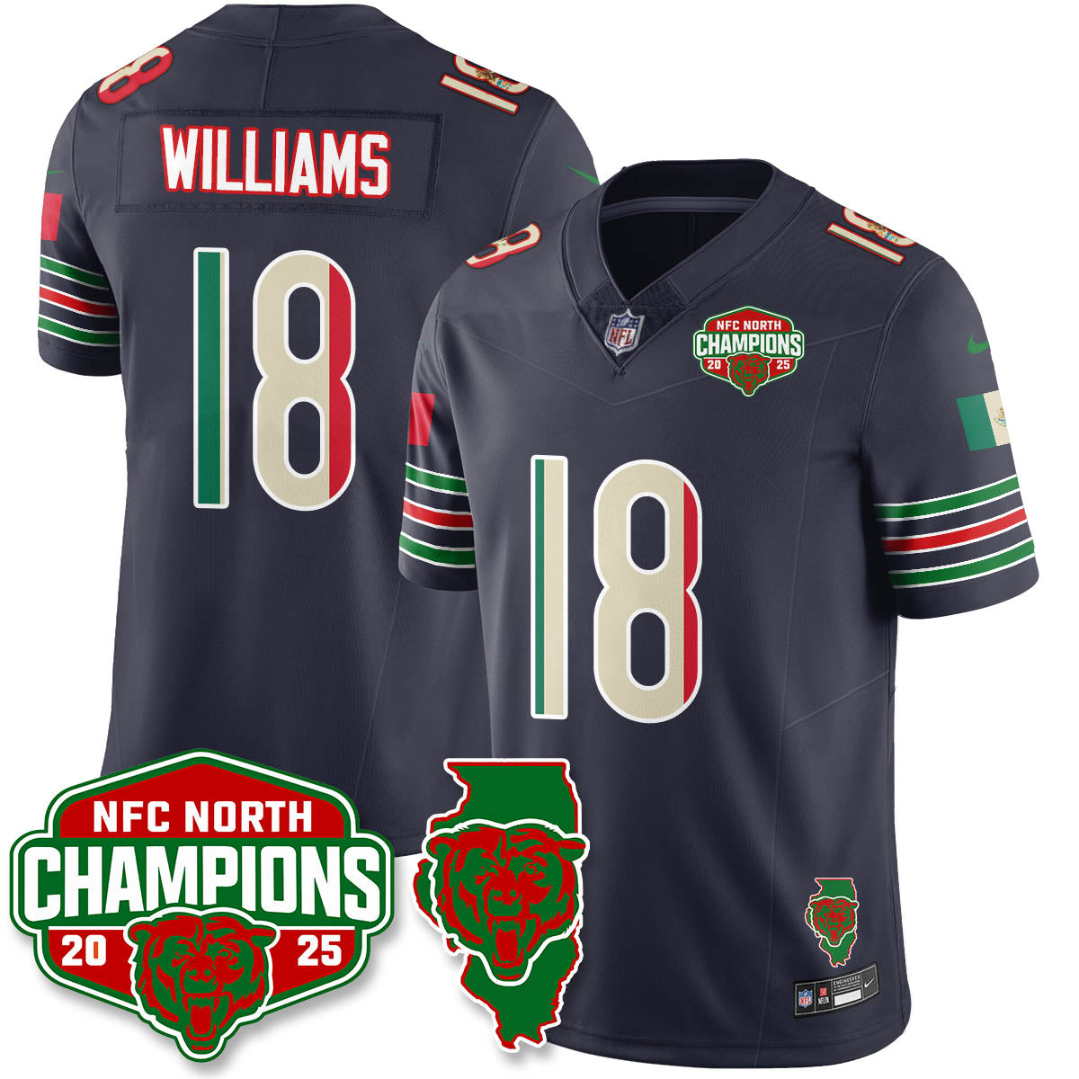 CHI Mexico NFC North Division Champions Vapor Limited Jersey - Stitched