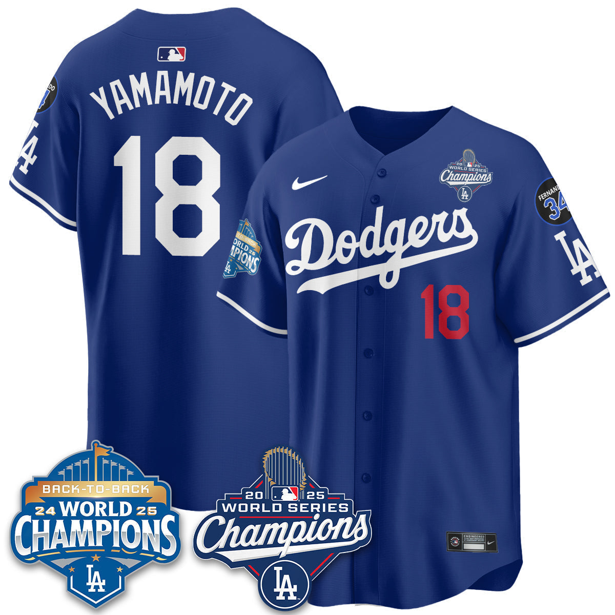 LAD 2025 World Series Champions Jersey - Stitched