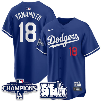 LAD 2025 NL West Division Champions Jersey - Stitched