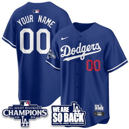 Custom LAD 2025 NL West Division Champions Jersey - Stitched