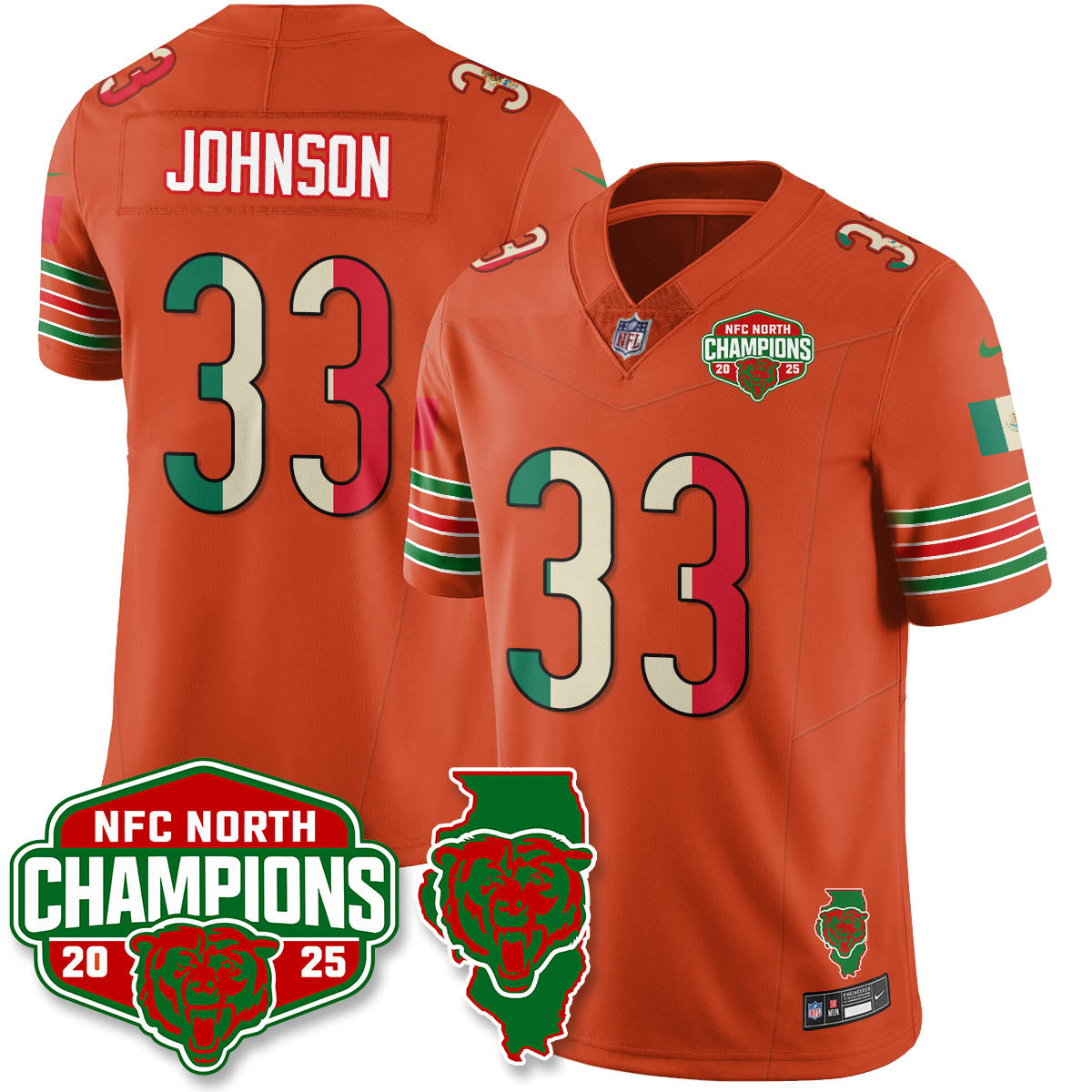 CHI Mexico NFC North Division Champions Vapor Limited Jersey - Stitched