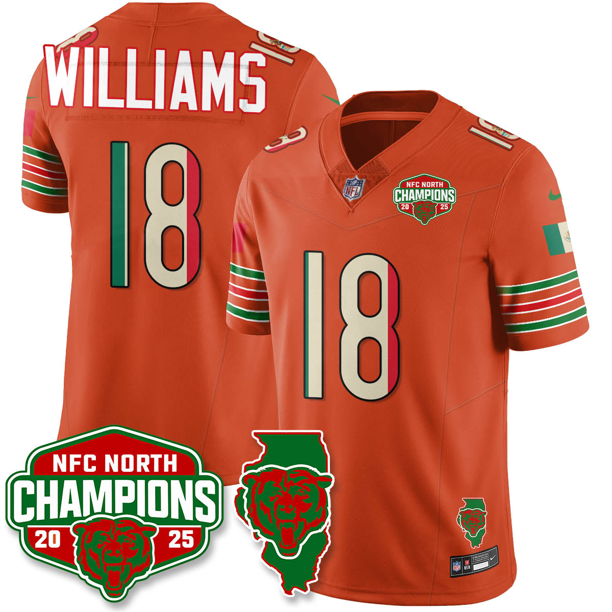 CHI Mexico NFC North Division Champions Vapor Limited Jersey - Stitched