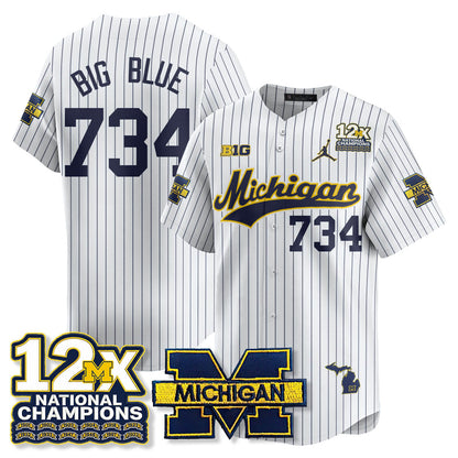 MICH 12x-Time National Champions Baseball Limited Jersey - Stitched