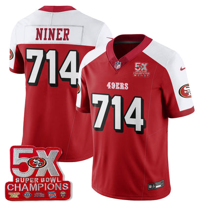 SF 5-Time Champions Patch Vapor Limited Jersey - Stitched