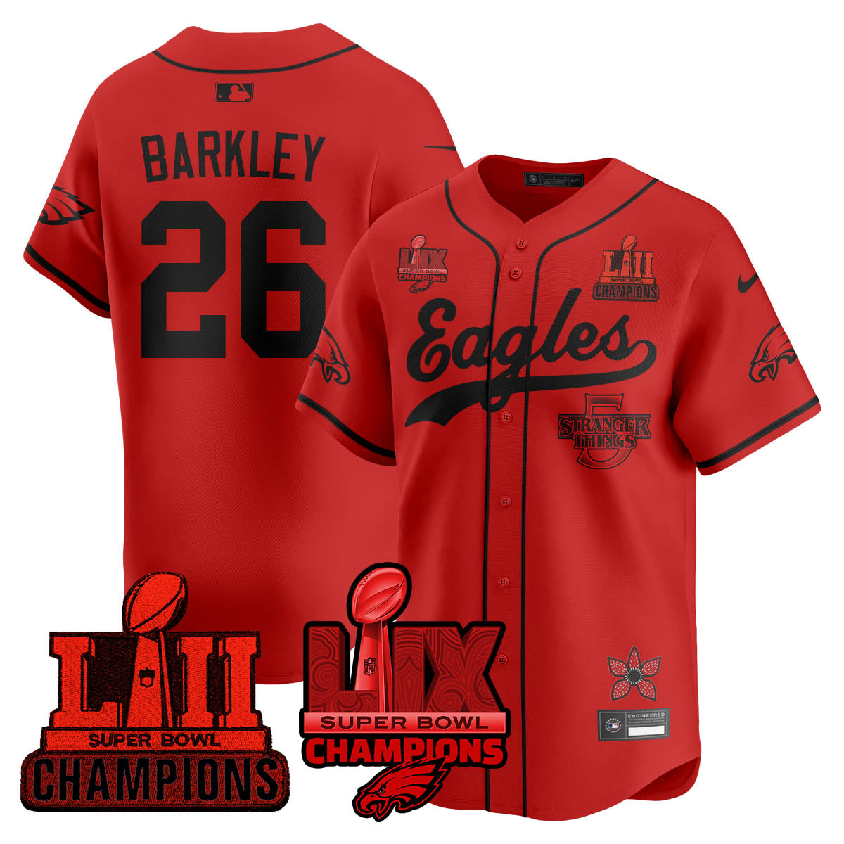PHI Stranger Things Vapor Limited Baseball Jersey - Stitched