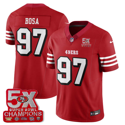 SF 5-Time Champions Patch Vapor Limited Jersey - Stitched