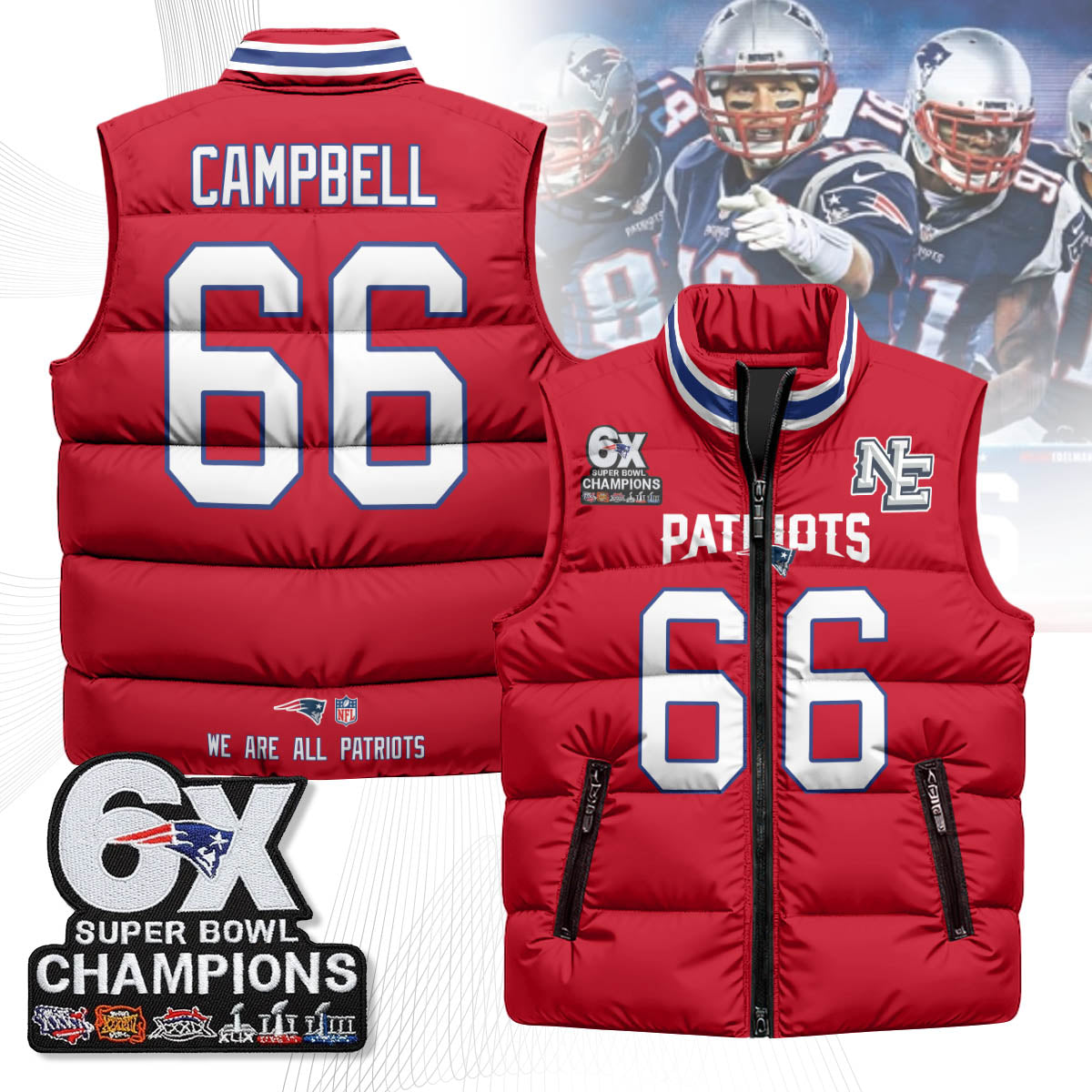 NE 6-Time Champions Unisex Puffer Vest