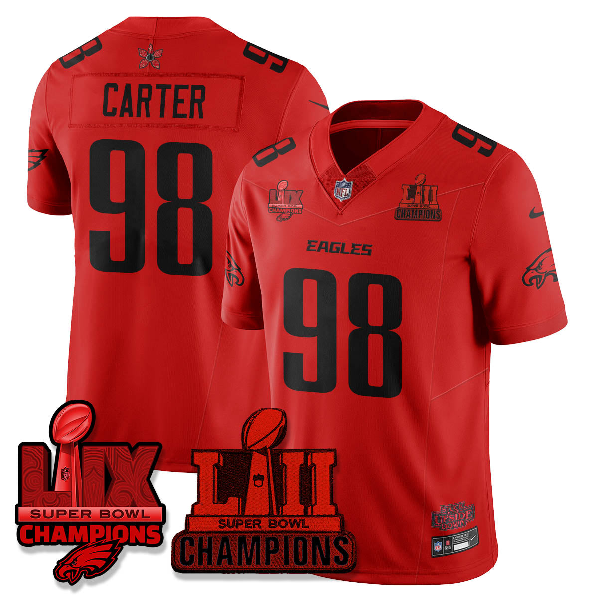 Philadelphia Eagles Stranger Things Vapor Limited Jersey - All Stitched