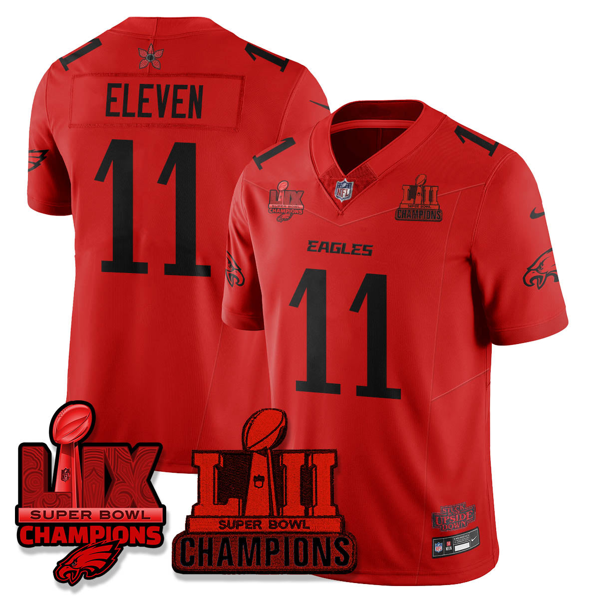 Philadelphia Eagles Stranger Things Vapor Limited Jersey - All Stitched