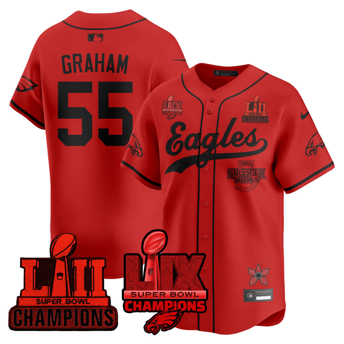 PHI Stranger Things Vapor Limited Baseball Jersey - Stitched