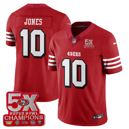 SF 5-Time Champions Patch Vapor Limited Jersey - Stitched
