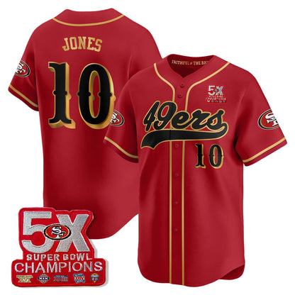 SF 5-Time Champions Patch Vapor Baseball Jersey - Stitched